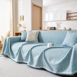 Couch Cover Blanket Couch Covers for Most Shape Sofas Washable Durable Sofa Throw Cover with Tassels