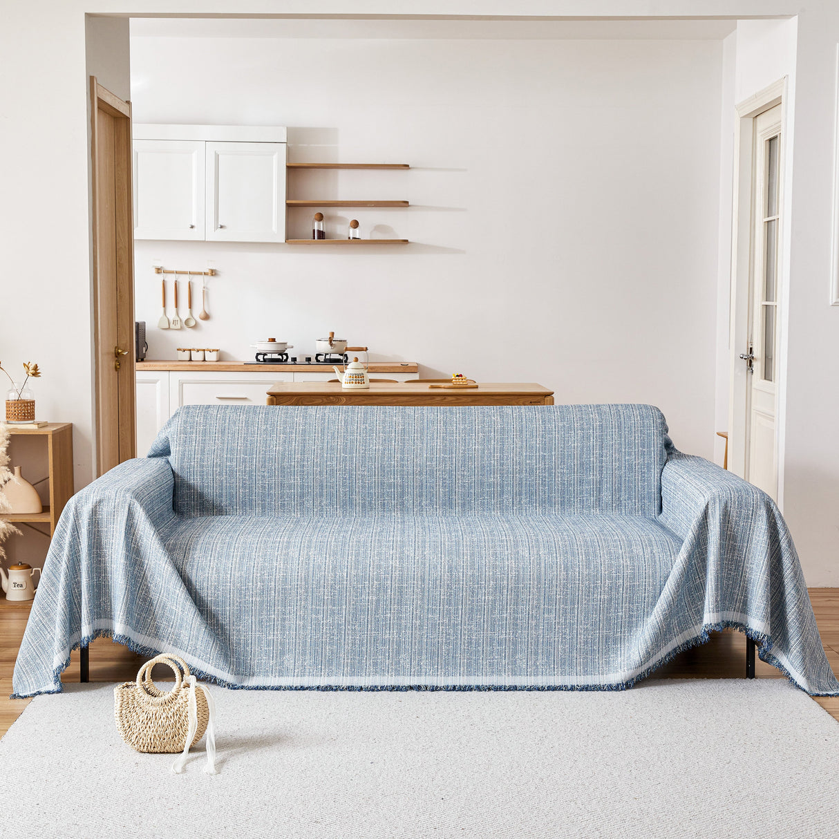 Couch Cover Blanket Couch Covers for Most Shape Sofas Washable Durable Sofa Throw Cover with Tassels