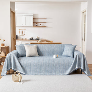 Couch Cover Blanket Couch Covers for Most Shape Sofas Washable Durable Sofa Throw Cover with Tassels