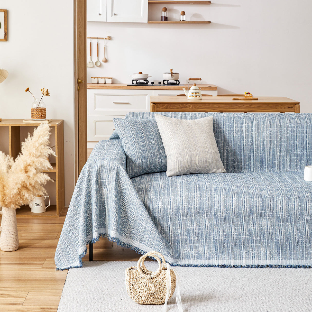 Couch Cover Blanket Couch Covers for Most Shape Sofas Washable Durable Sofa Throw Cover with Tassels