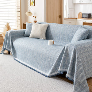 Couch Cover Blanket Couch Covers for Most Shape Sofas Washable Durable Sofa Throw Cover with Tassels