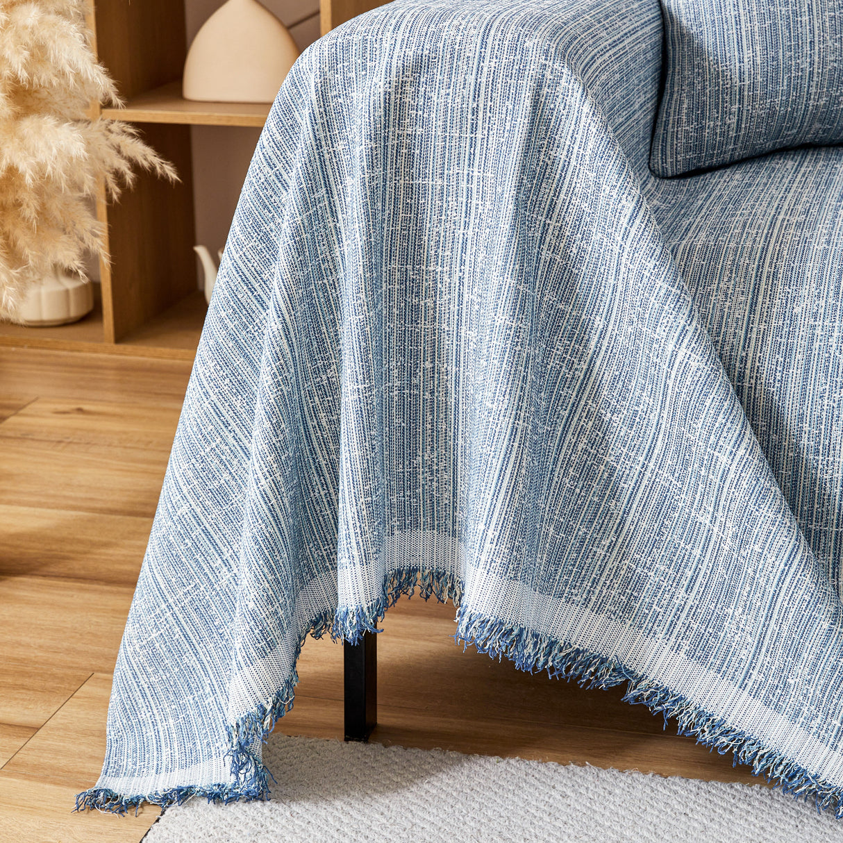 Couch Cover Blanket Couch Covers for Most Shape Sofas Washable Durable Sofa Throw Cover with Tassels