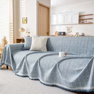Couch Cover Blanket Couch Covers for Most Shape Sofas Washable Durable Sofa Throw Cover with Tassels