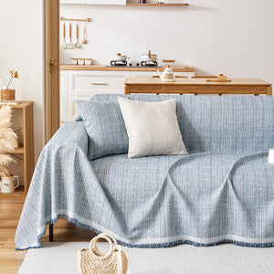 Couch Cover Blanket Couch Covers for Most Shape Sofas Washable Durable Sofa Throw Cover with Tassels