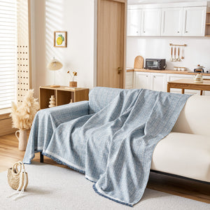 Couch Cover Blanket Couch Covers for Most Shape Sofas Washable Durable Sofa Throw Cover with Tassels
