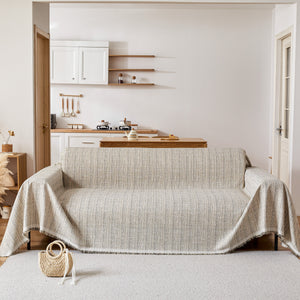 Couch Cover Blanket Couch Covers for Most Shape Sofas Washable Durable Sofa Throw Cover with Tassels