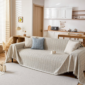 Couch Cover Blanket Couch Covers for Most Shape Sofas Washable Durable Sofa Throw Cover with Tassels