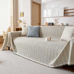 Couch Cover Blanket Couch Covers for Most Shape Sofas Washable Durable Sofa Throw Cover with Tassels