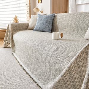 Couch Cover Blanket Couch Covers for Most Shape Sofas Washable Durable Sofa Throw Cover with Tassels