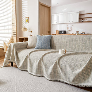 Couch Cover Blanket Couch Covers for Most Shape Sofas Washable Durable Sofa Throw Cover with Tassels