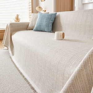 Couch Cover Blanket Couch Covers for Most Shape Sofas Washable Durable Sofa Throw Cover with Tassels