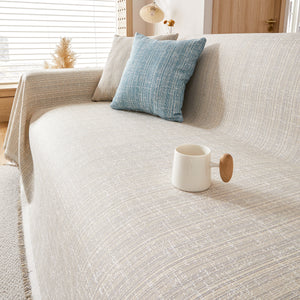 Couch Cover Blanket Couch Covers for Most Shape Sofas Washable Durable Sofa Throw Cover with Tassels