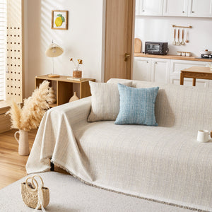Couch Cover Blanket Couch Covers for Most Shape Sofas Washable Durable Sofa Throw Cover with Tassels