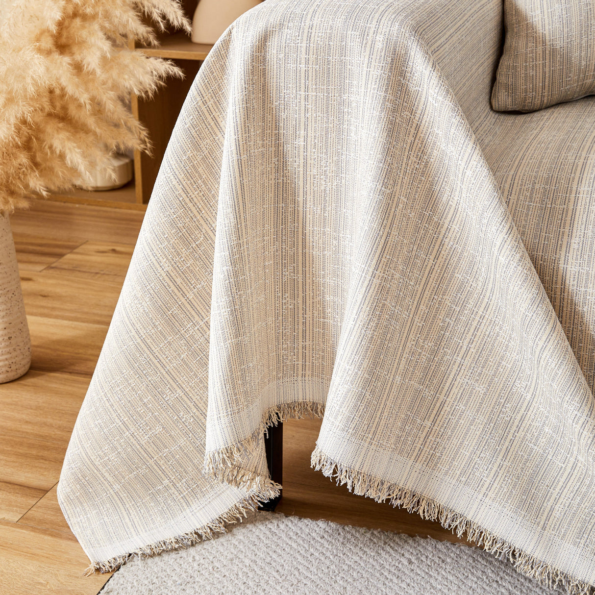 Couch Cover Blanket Couch Covers for Most Shape Sofas Washable Durable Sofa Throw Cover with Tassels