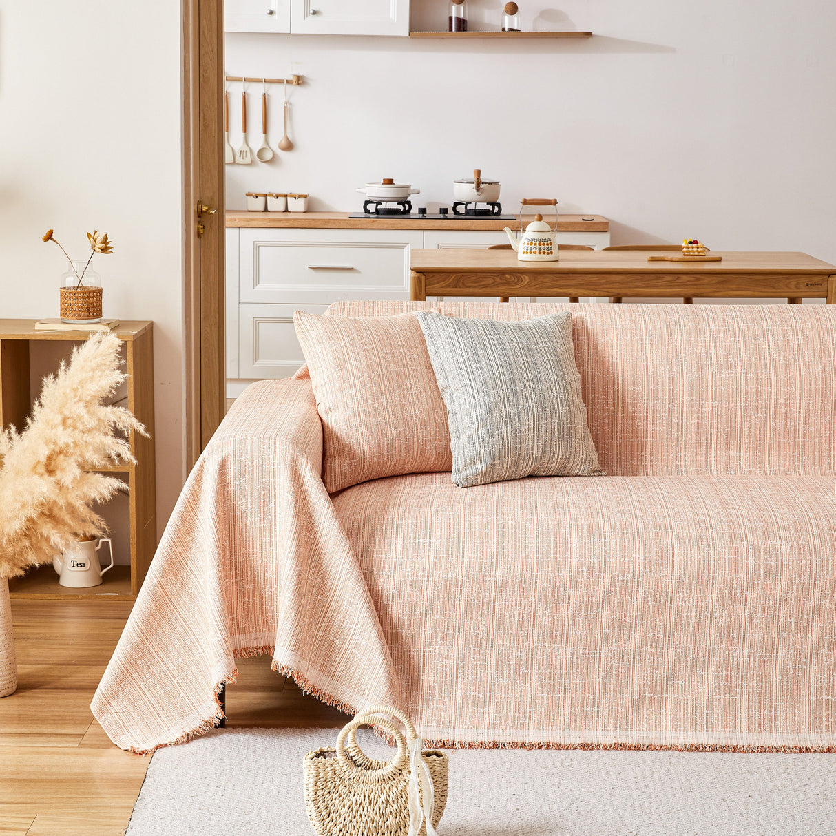 Couch Cover Blanket Couch Covers for Most Shape Sofas Washable Durable Sofa Throw Cover with Tassels