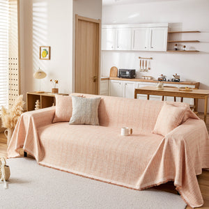 Couch Cover Blanket Couch Covers for Most Shape Sofas Washable Durable Sofa Throw Cover with Tassels