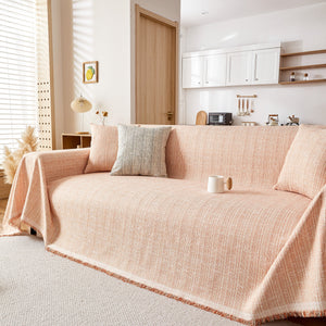 Couch Cover Blanket Couch Covers for Most Shape Sofas Washable Durable Sofa Throw Cover with Tassels
