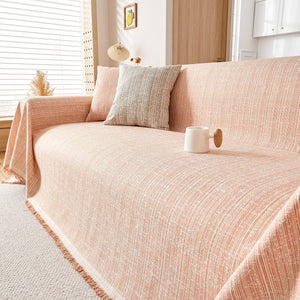 Couch Cover Blanket Couch Covers for Most Shape Sofas Washable Durable Sofa Throw Cover with Tassels