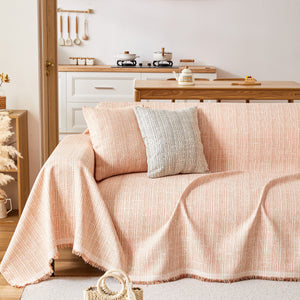 Couch Cover Blanket Couch Covers for Most Shape Sofas Washable Durable Sofa Throw Cover with Tassels