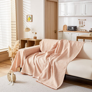 Couch Cover Blanket Couch Covers for Most Shape Sofas Washable Durable Sofa Throw Cover with Tassels