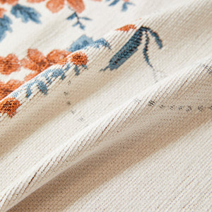 Charming French Country Floral Basket Sofa Throw Cover Rustic Farmhouse-Style Couch Cover Blankets