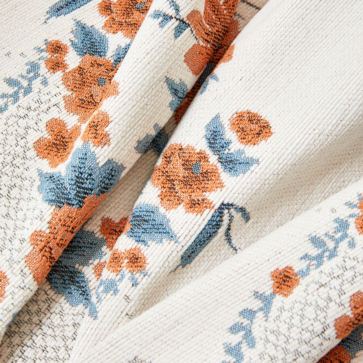 Charming French Country Floral Basket Sofa Throw Cover Rustic Farmhouse-Style Couch Cover Blankets