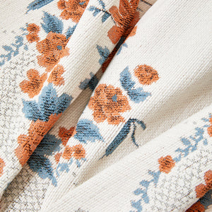 Charming French Country Floral Basket Sofa Throw Cover Rustic Farmhouse-Style Couch Cover Blankets