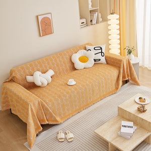 Leaf Universal Furniture Protector Chenille Couch Cover, Large Couch Cover Blanket for Couch Sofa