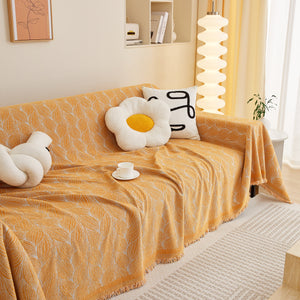Leaf Universal Furniture Protector Chenille Couch Cover, Large Couch Cover Blanket for Couch Sofa