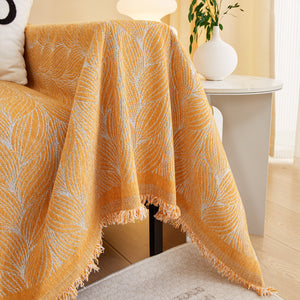 Leaf Universal Furniture Protector Chenille Couch Cover, Large Couch Cover Blanket for Couch Sofa