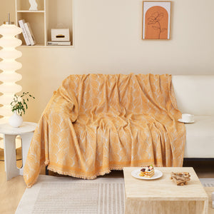 Leaf Universal Furniture Protector Chenille Couch Cover, Large Couch Cover Blanket for Couch Sofa