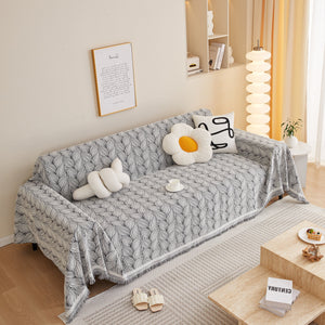 Leaf Universal Furniture Protector Chenille Couch Cover, Large Couch Cover Blanket for Couch Sofa