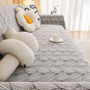 Leaf Universal Furniture Protector Chenille Couch Cover, Large Couch Cover Blanket for Couch Sofa