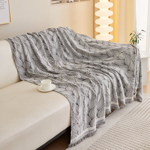 Leaf Universal Furniture Protector Chenille Couch Cover, Large Couch Cover Blanket for Couch Sofa
