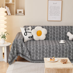 Leaf Universal Furniture Protector Chenille Couch Cover, Large Couch Cover Blanket for Couch Sofa