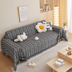 Leaf Universal Furniture Protector Chenille Couch Cover, Large Couch Cover Blanket for Couch Sofa