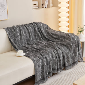 Leaf Universal Furniture Protector Chenille Couch Cover, Large Couch Cover Blanket for Couch Sofa