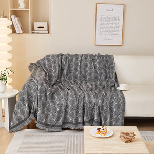 Leaf Universal Furniture Protector Chenille Couch Cover, Large Couch Cover Blanket for Couch Sofa