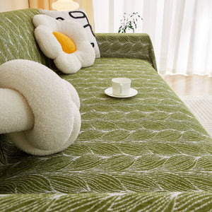 Leaf Universal Furniture Protector Chenille Couch Cover, Large Couch Cover Blanket for Couch Sofa