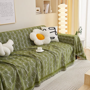 Leaf Universal Furniture Protector Chenille Couch Cover, Large Couch Cover Blanket for Couch Sofa