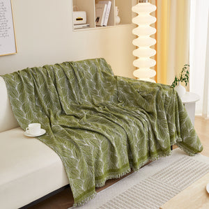Leaf Universal Furniture Protector Chenille Couch Cover, Large Couch Cover Blanket for Couch Sofa
