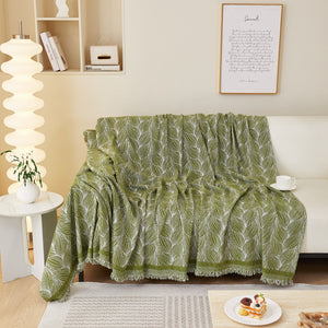 Leaf Universal Furniture Protector Chenille Couch Cover, Large Couch Cover Blanket for Couch Sofa