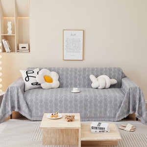 Leaf Universal Furniture Protector Chenille Couch Cover, Large Couch Cover Blanket for Couch Sofa