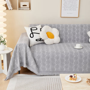 Leaf Universal Furniture Protector Chenille Couch Cover, Large Couch Cover Blanket for Couch Sofa