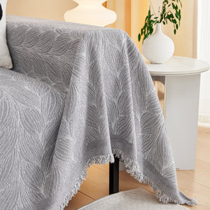 Leaf Universal Furniture Protector Chenille Couch Cover, Large Couch Cover Blanket for Couch Sofa
