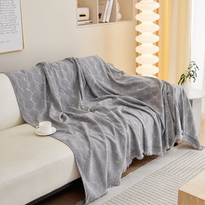 Leaf Universal Furniture Protector Chenille Couch Cover, Large Couch Cover Blanket for Couch Sofa