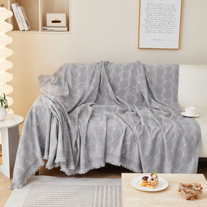 Leaf Universal Furniture Protector Chenille Couch Cover, Large Couch Cover Blanket for Couch Sofa