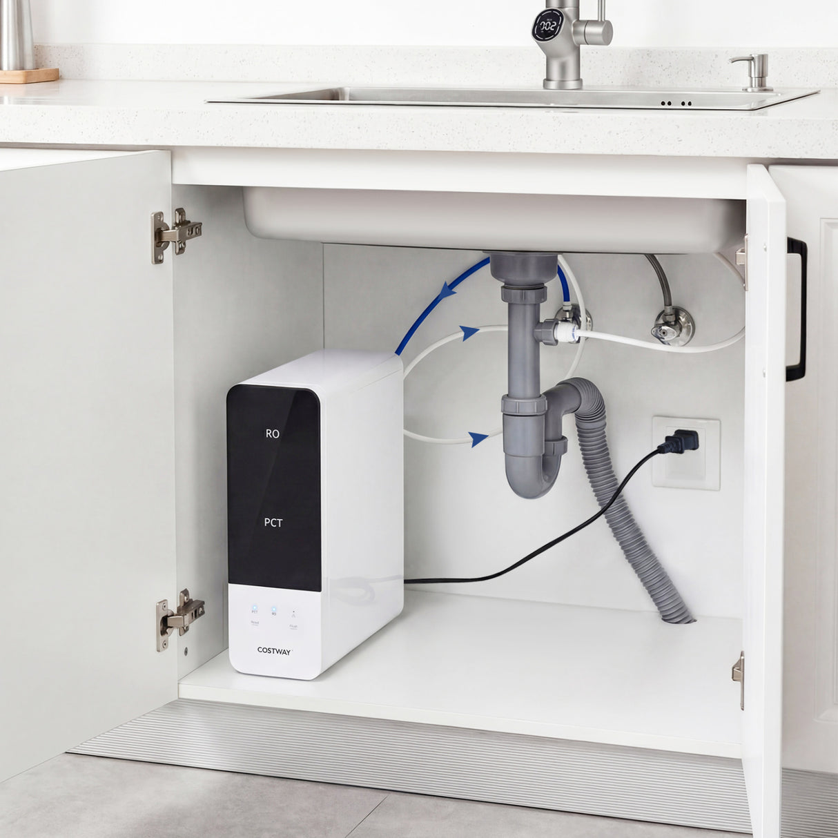 AW-RB05 Alkaline PH+ Reverse Osmosis Water Filter 800 GPD Tankless Under-Sink RO System-Black