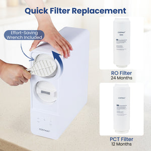 AW-RB05 Alkaline PH+ Reverse Osmosis Water Filter 800 GPD Tankless Under-Sink RO System-Black