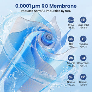 AW-RB05 Alkaline PH+ Reverse Osmosis Water Filter 600 GPD Tankless Under-Sink RO System-Black